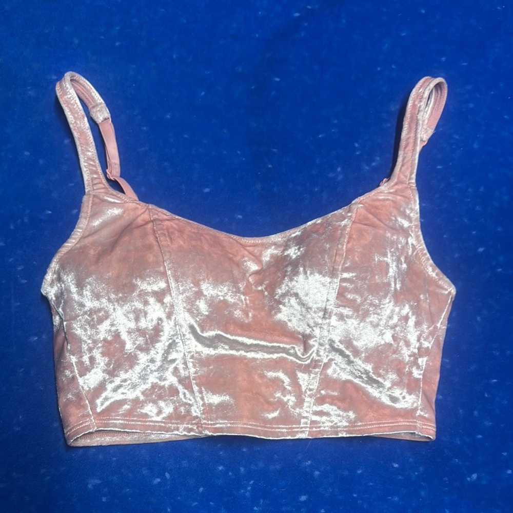 Victoria's Secret Pink Lightly Lined Velvet Crop Top